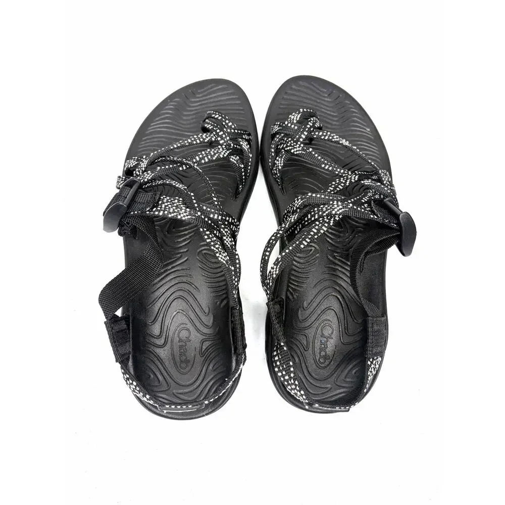 Chaco Women's Z/Volv X2 Sandals Sz 8 Black White Dash Hiking Outdoors Comfort
